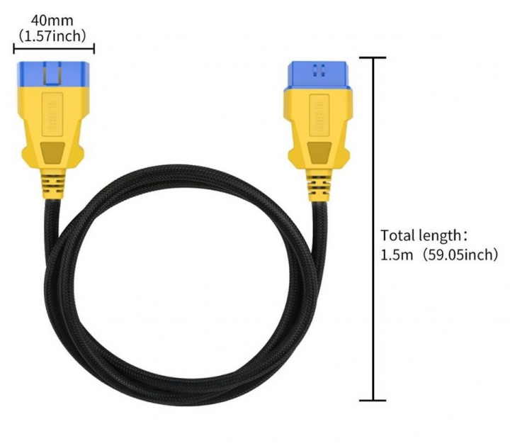 Autool OBD2 förlängningskabel 150cm extension  i gruppen Produkter / OBD2 adapter kablage / OBD2 Adapter Universal hos Prylteknik 7H AB (300-009)