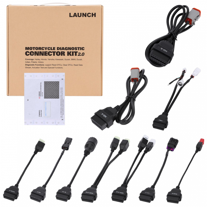 Launch Motorcycle Diagnostic Connector Kit 2.0 med mjukvarulicens 1 år i gruppen Produkter / Felkodsläsare / Felkodsläsare för MC & ATV hos Prylteknik 7H AB (100-101)