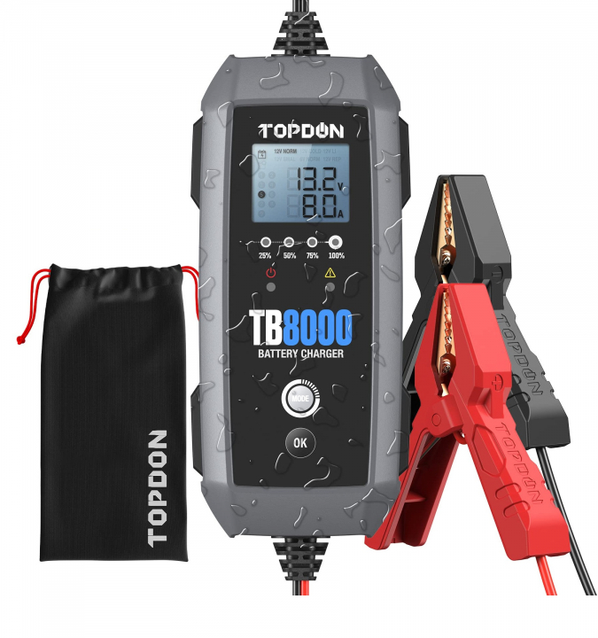 TOPDON TORNADO TB8000 8A/12V/6V bilbatteriladdare batteriladdare i gruppen Produkter / Batteritestare & Batteridiagnos hos Prylteknik 7H AB (200-405)