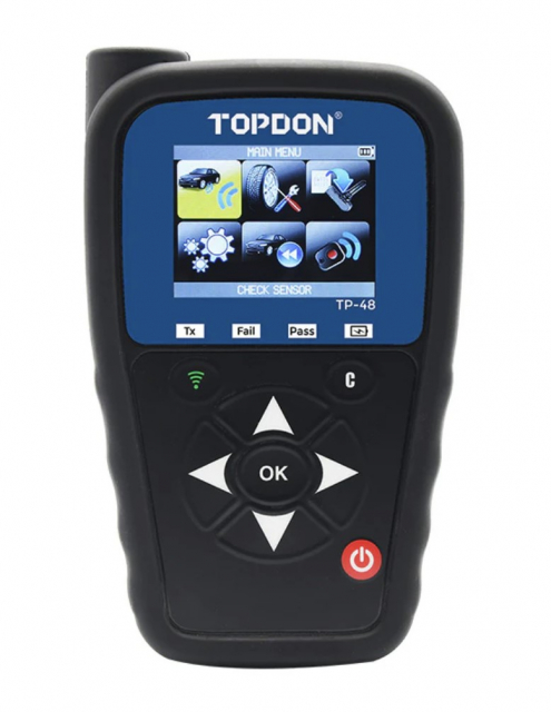 TOPDON TP48 TPMS verktyg | Stödjer 40+ sensormärken | OBD2 relearn | Powered by Ateq