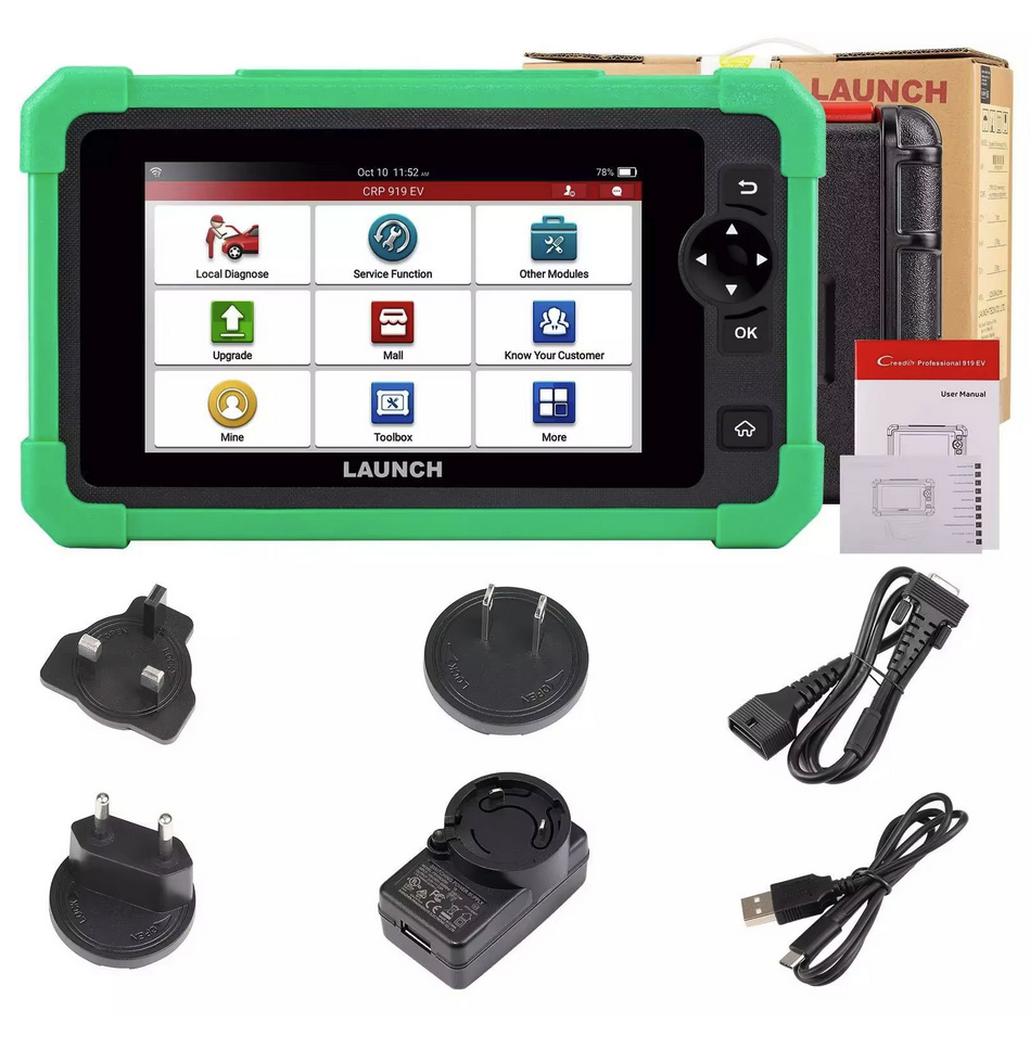 LAUNCH CRP919 EV CRP919EV Diagnostic diagnosverktyg scanner | Extra funktioner för elbilar och hybridbilar | 2 års licens