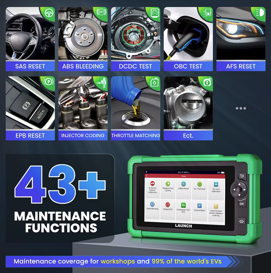 LAUNCH CRP919 EV CRP919EV Diagnostic diagnosverktyg scanner | Extra funktioner för elbilar och hybridbilar | 2 års licens