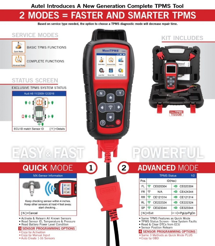 Autel MaxiTPMS TS508 TPMS däcktryckverktyg