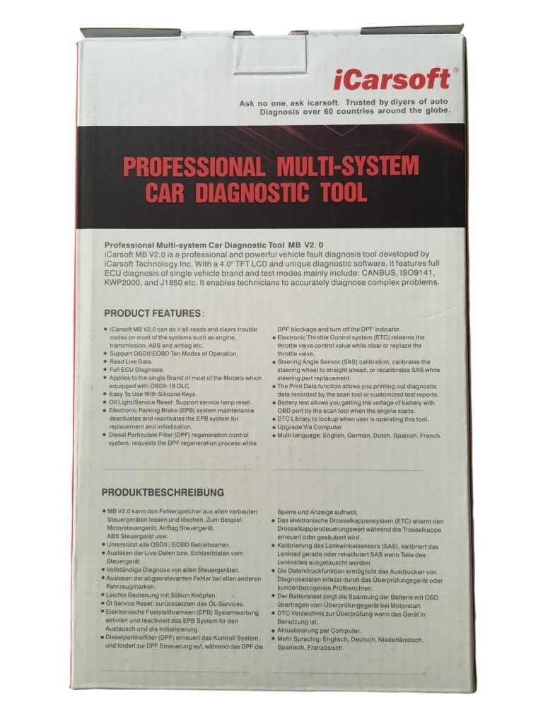 Icarsoft MB V2.0 felkodsläsare Mercedes Sprinter Smart NYHET!