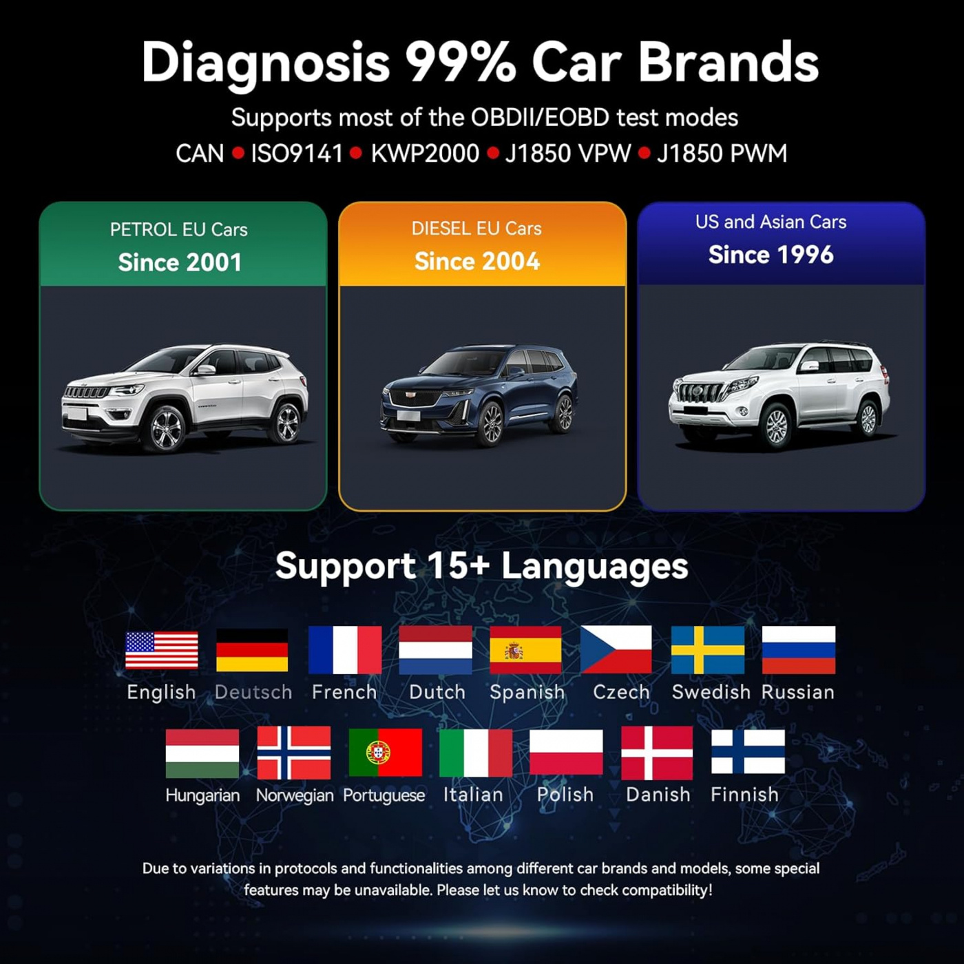 iCarsoft CR Pro 2025 Flermärkes felkodsläsare OBD2