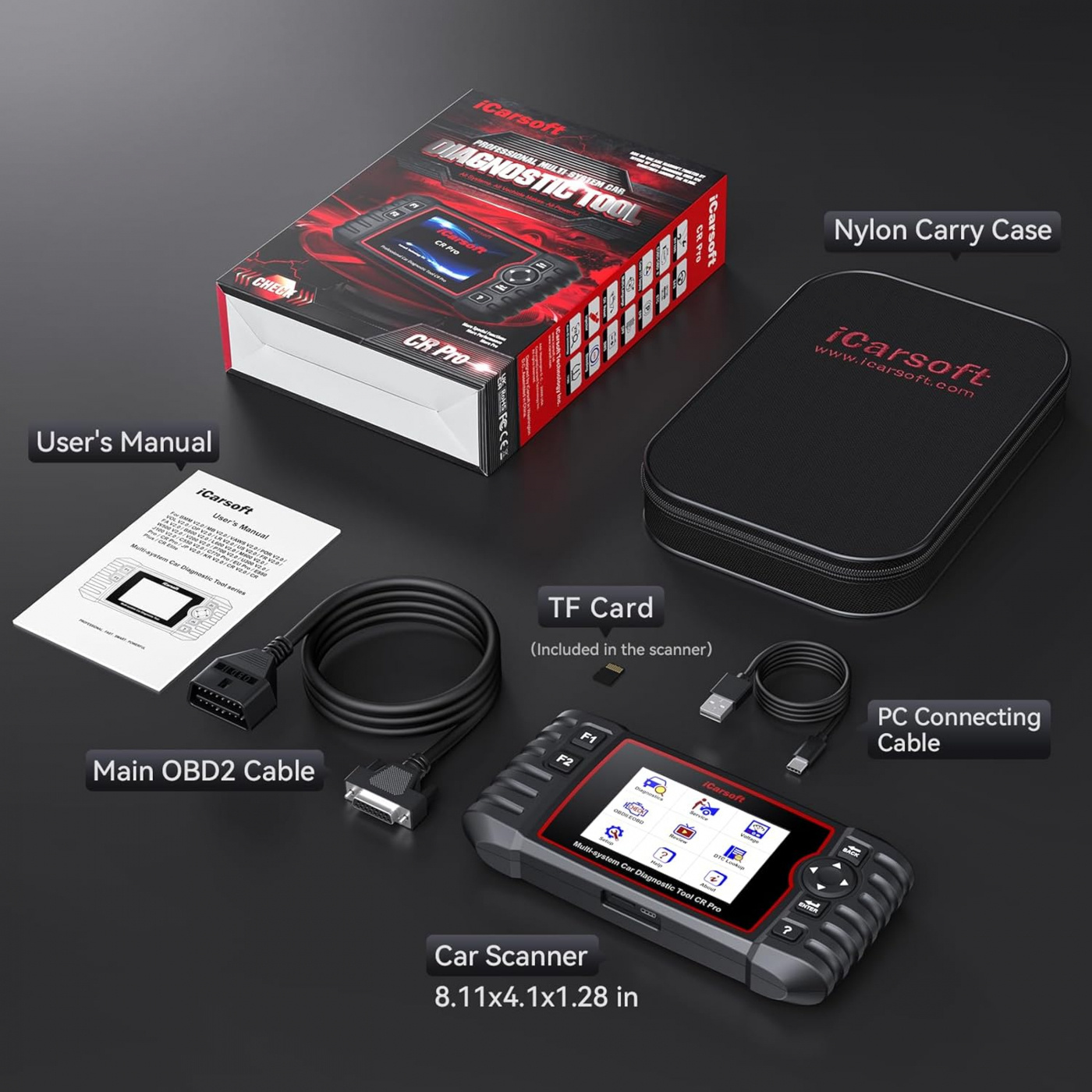 iCarsoft CR Pro 2025 Flermärkes felkodsläsare OBD2