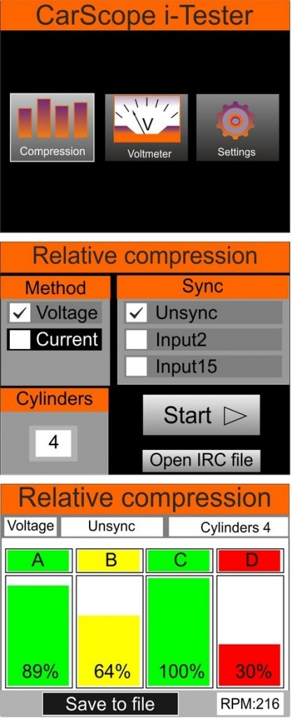 CarScope i-Tester motortestare, kompressiontest, motoranalys