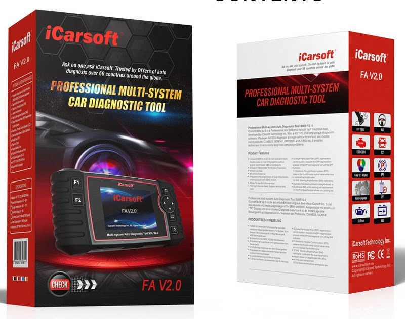 Icarsoft FA V2.0 Fiat, Alfa Romeo felkodsläsare OBD2