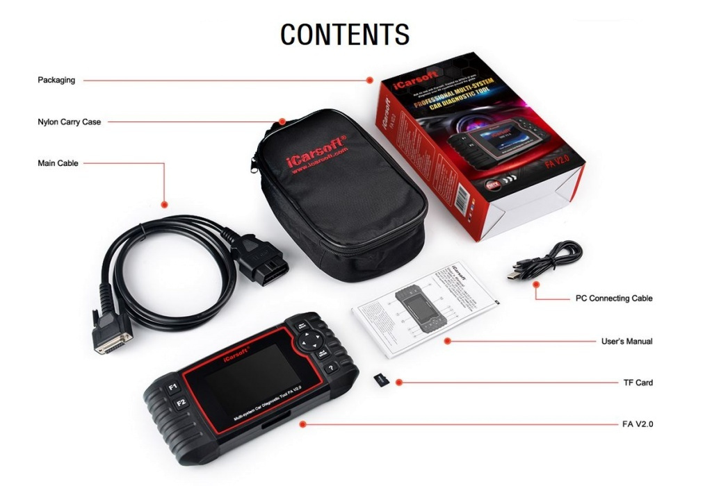 Icarsoft FA V2.0 Fiat, Alfa Romeo felkodsläsare OBD2