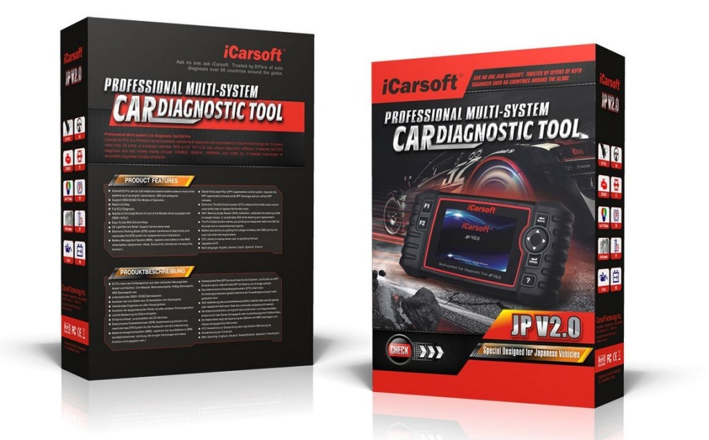 iCarsoft JP V2.0 OBD2 Felkodsläsare för Toyota Lexus Scion Isuzu Nissan Infiniti Mitsubishi Honda Acura Mazda Subaru, Kia, Huyndai