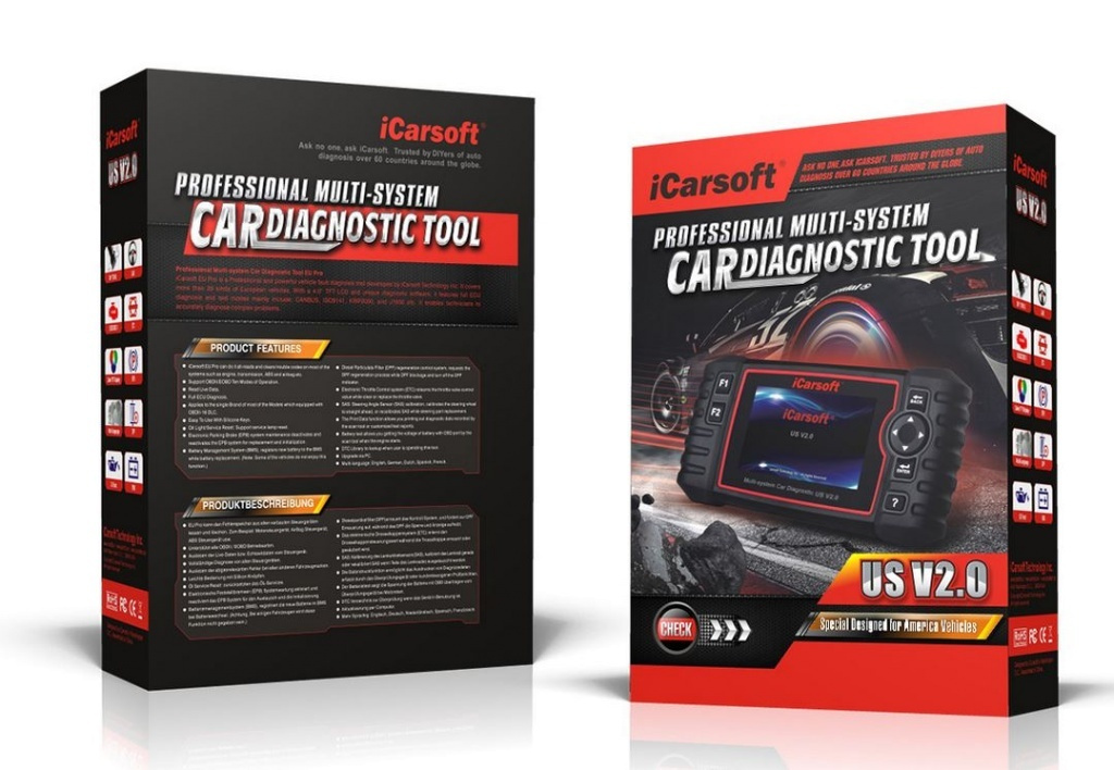 iCarsoft US V2.0 felkodsläsare Ford, GM (Cherolet/Buick/Cadillac/GMC) /Chrysler/Jeep/ Holden