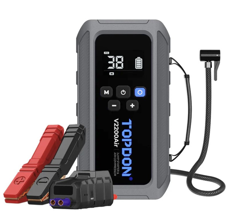 Topdon V2200 AIR starthjälp jumpstarter | Med inbyggd luftpump | 2200A