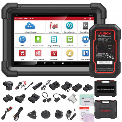 X431 PRO APEX + Smartlink HD diagnosverktyg för personbil + lastbil, buss, entreprenad | 2+1 års licens | DOIP | inkl Adaptersats