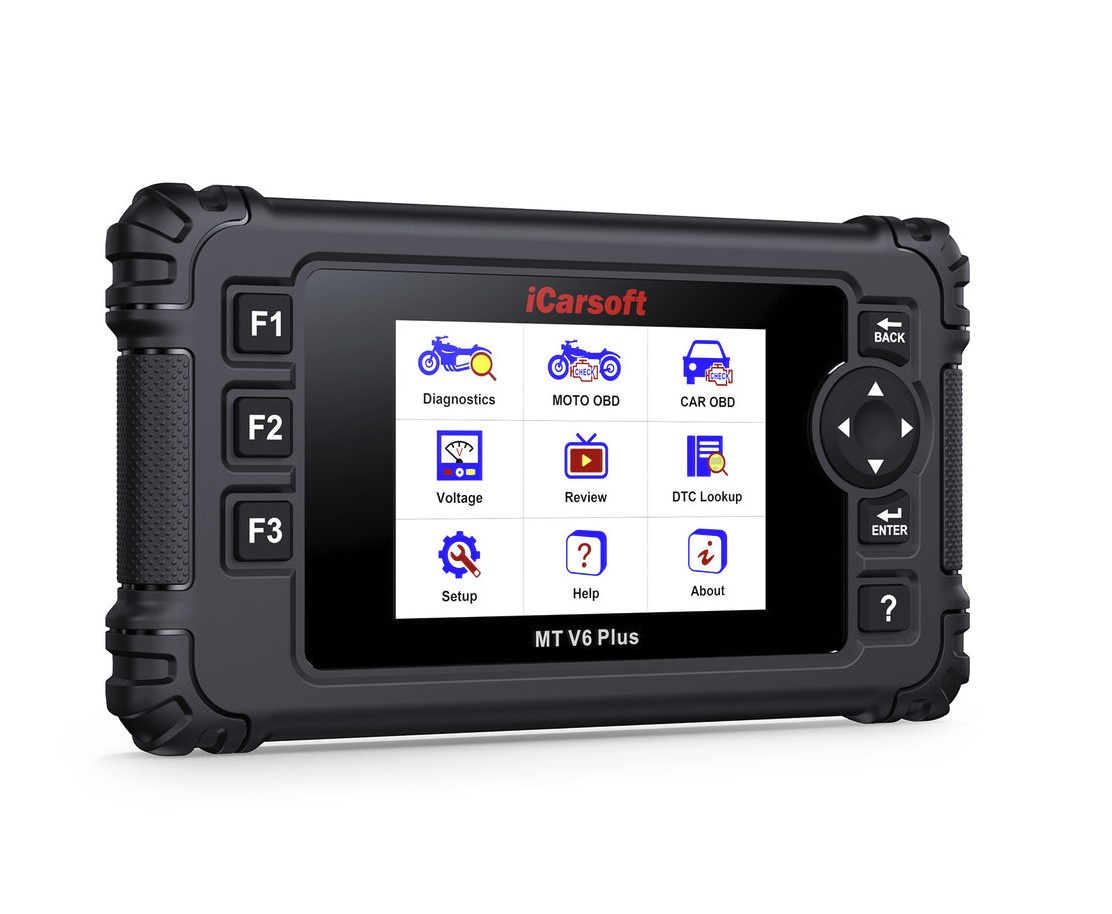iCarsoft MT V6 Plus 21 märken felkodsläsare MC, ATV, scooter, moped, fyrhjuling 4.0 skärm inkl 16 kabeladaptrar | Diagnosverktyg