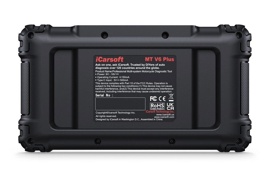 iCarsoft MT V6 Plus 21 märken felkodsläsare MC, ATV, scooter, moped, fyrhjuling 4.0 skärm inkl 16 kabeladaptrar | Diagnosverktyg