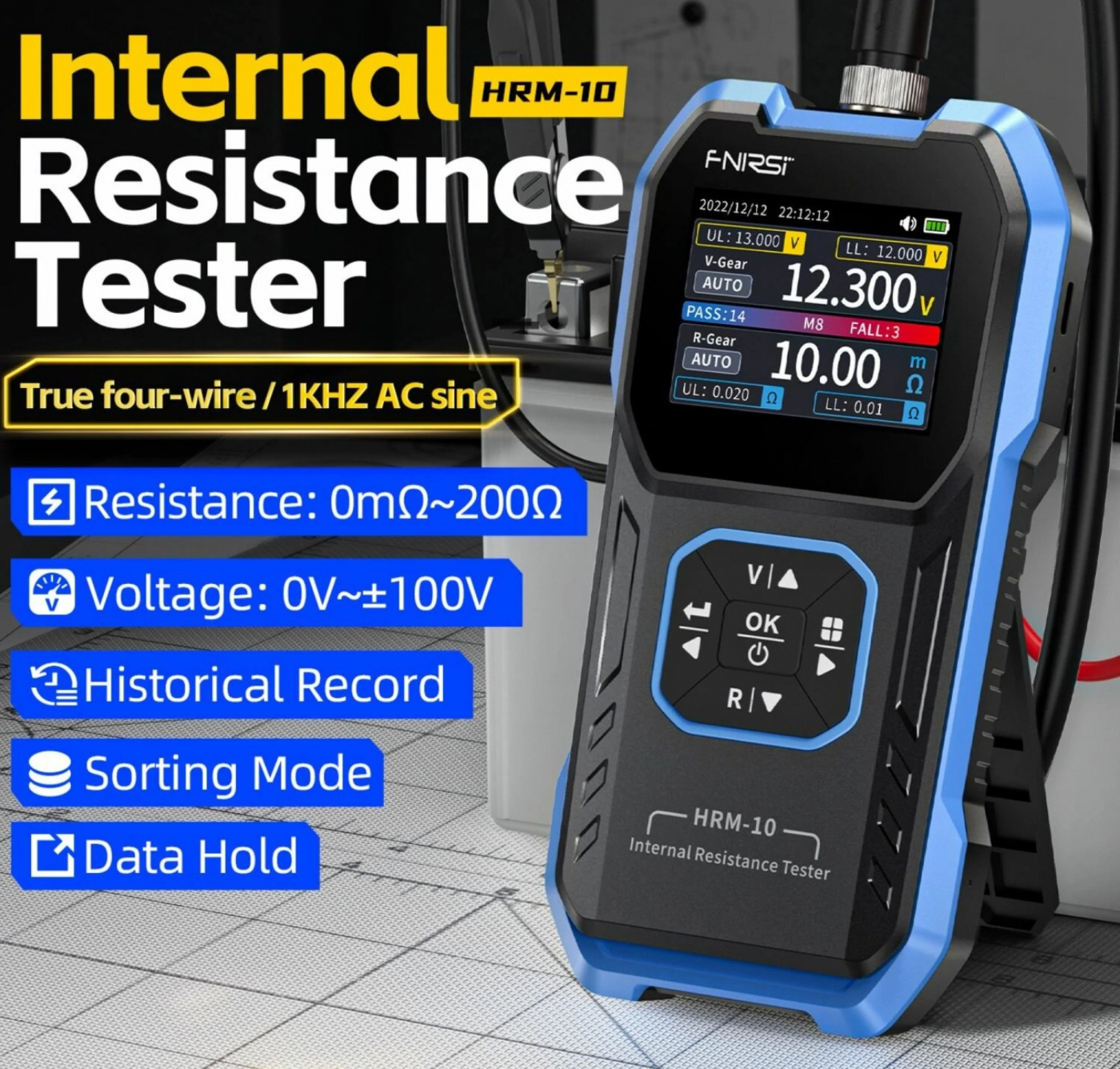 Batteritestare HRM-10 för små batterier testa 18650, 21700 & Batteripack