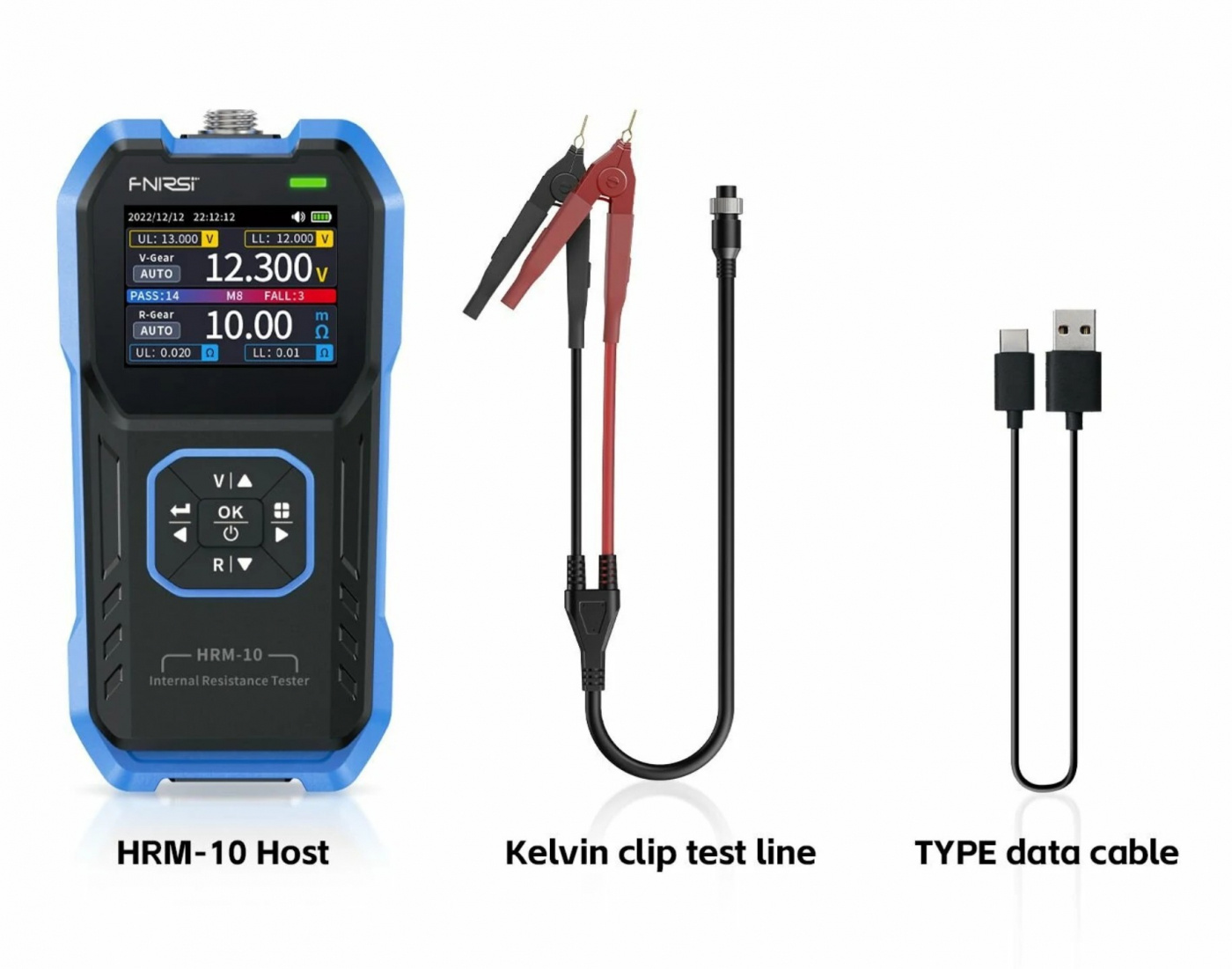 Batteritestare HRM-10 för små batterier testa 18650, 21700 & Batteripack