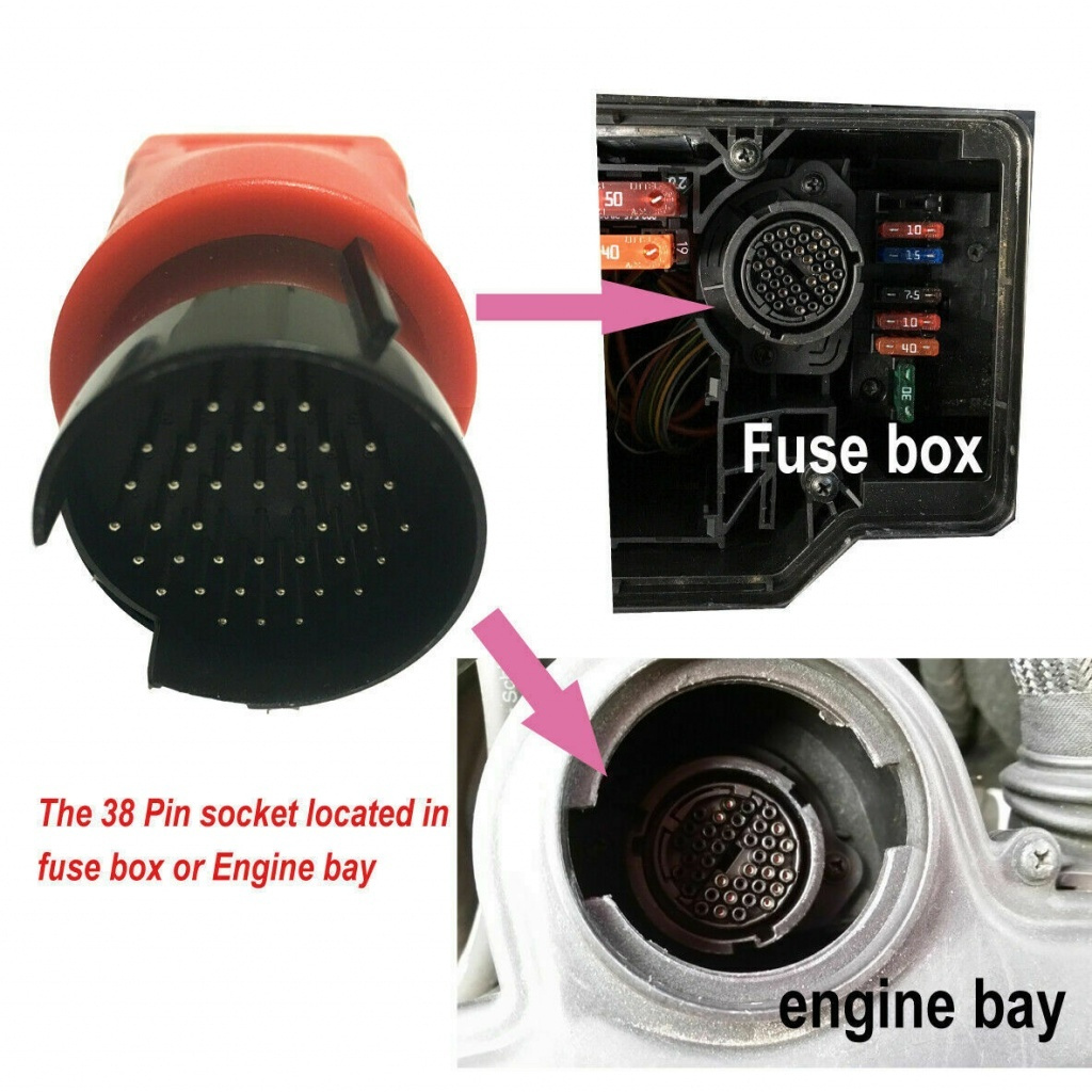 iCarsoft Mercedes 38-pin OBD2-OBD1 adapter