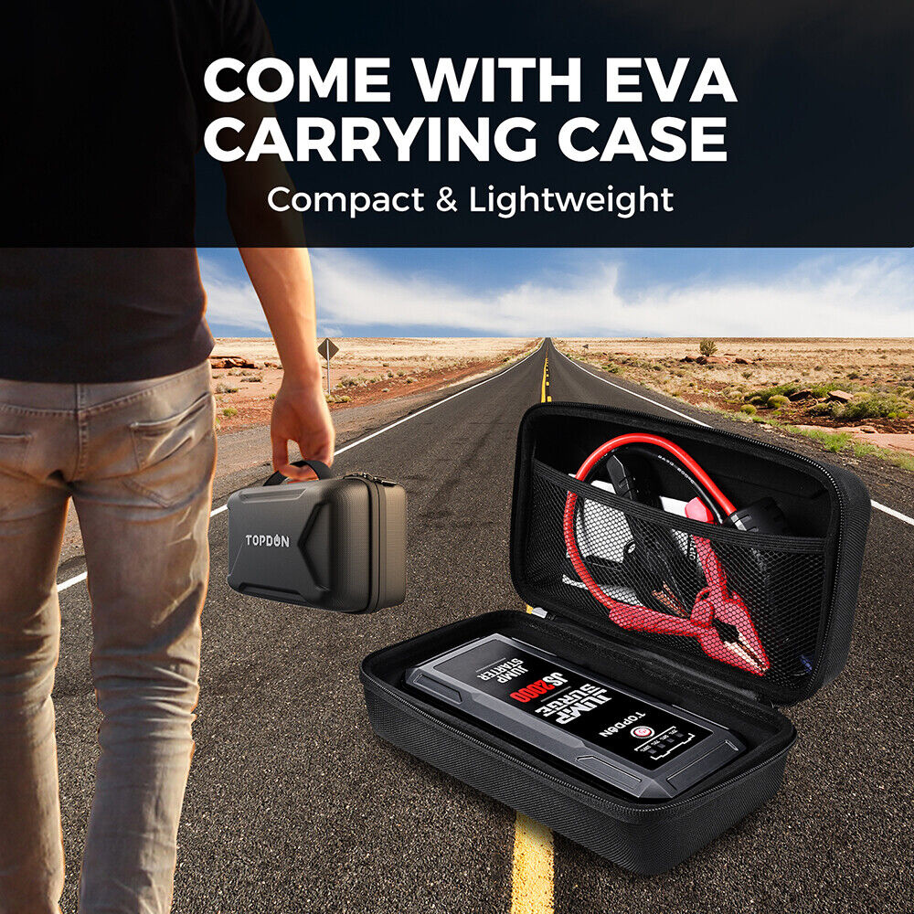 Topdon 2000A starthjälp bil hjälpstart booster jumpstarter 