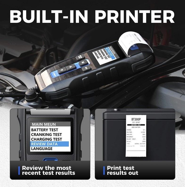 Topdon batteritestare BT300 12V med skrivare