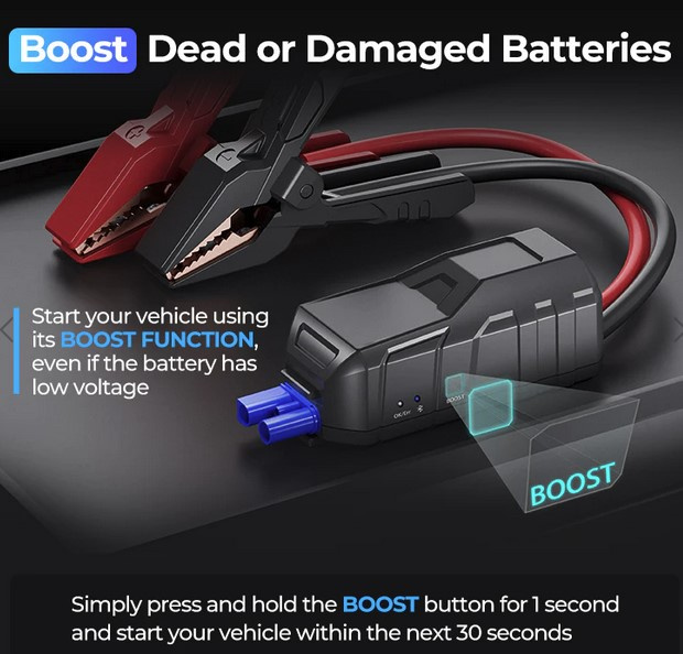 Topdon V2200PLUS 2200A starthjälp bil jumpstarter med batteritestare bluetooth