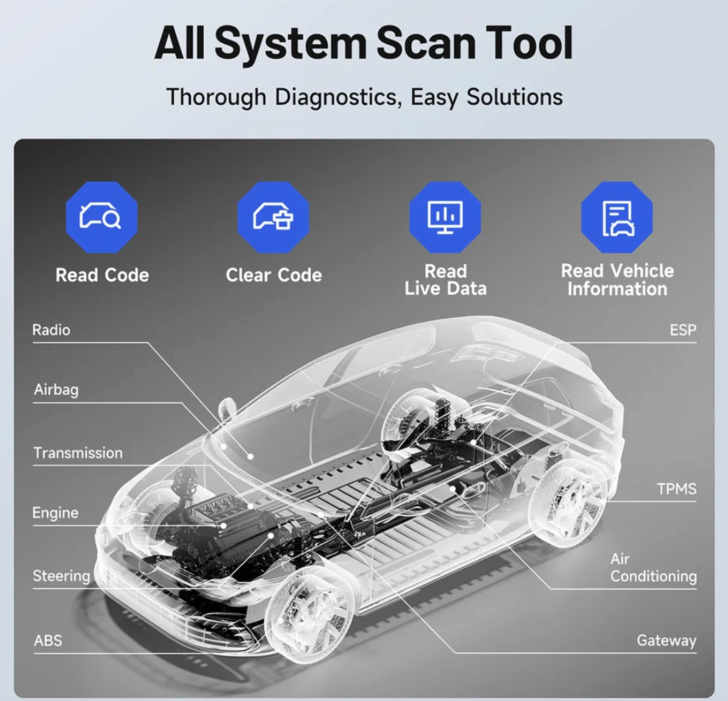 Topdon ArtiDiag800 BT2 AD800BT2 Diagnosverktyg felkodsläsare | Gratis uppdateringar
