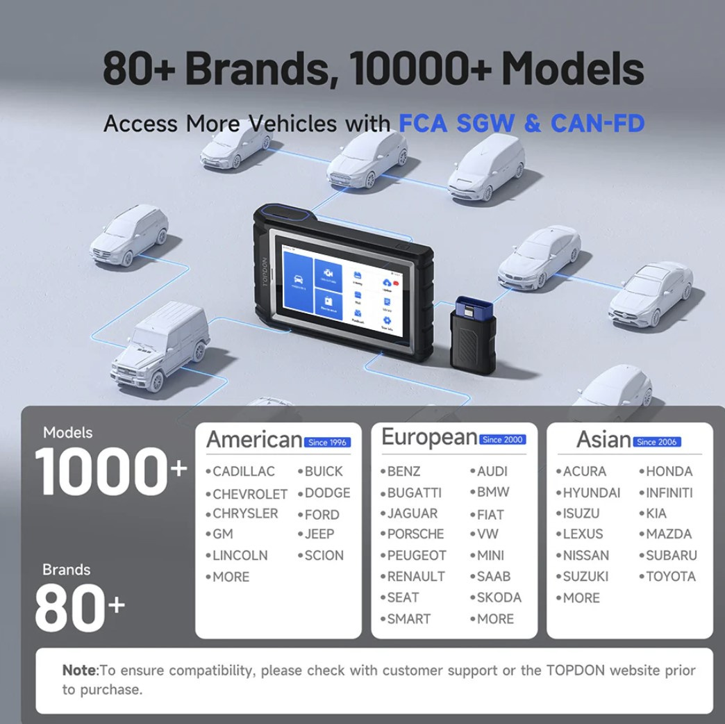 Topdon ArtiDiag800 BT2 AD800BT2 Diagnosverktyg felkodsläsare | Gratis uppdateringar