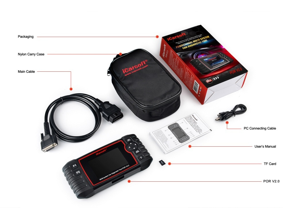 Icarsoft POR V2.0 felkodsläsare Porsche OBD2