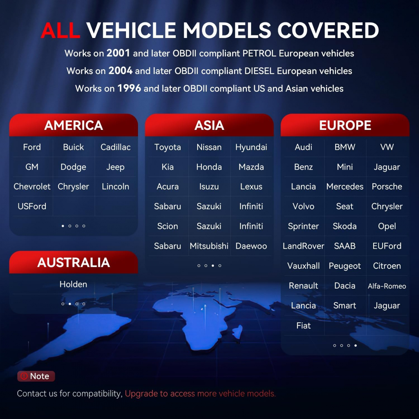 iCarsoft CR V3.0 2025 OBD2 felkodsläsare diagnosverktyg välj 5st bilmärken