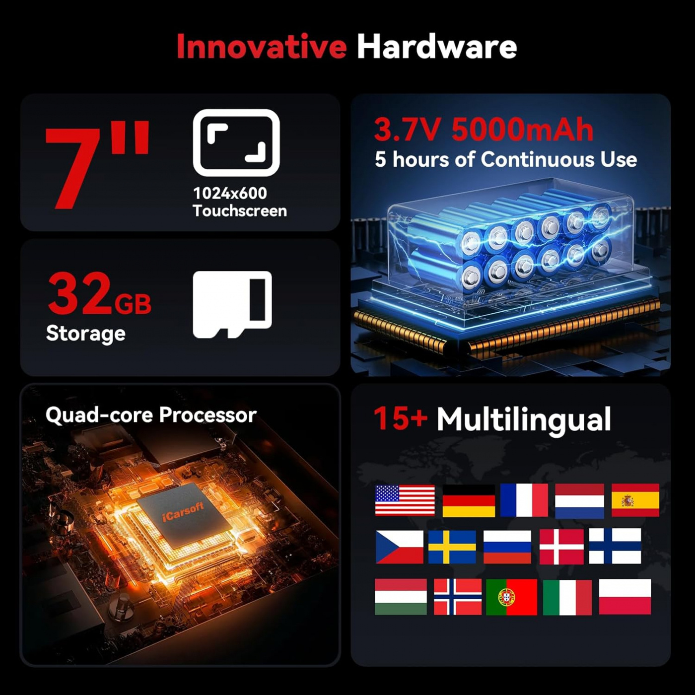 iCarsoft CR MAX BT 2025 OBD2 felkodsläsare diagnosverktyg alla bilmärken