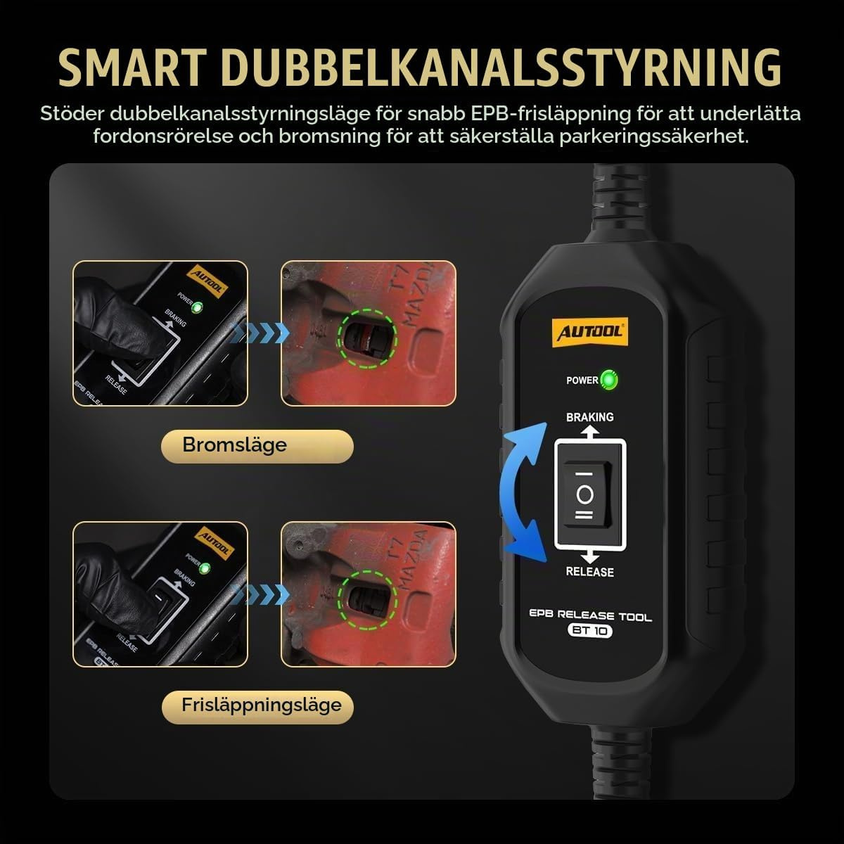 AUTOOL BT10 EPB Release Tool verktyg för att lossa elektrisk parkeringsbroms