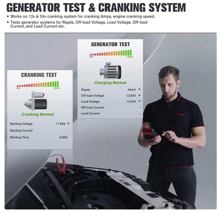 Autel MaxiBAS BT608 batteri och bildiagnos 2 in 1