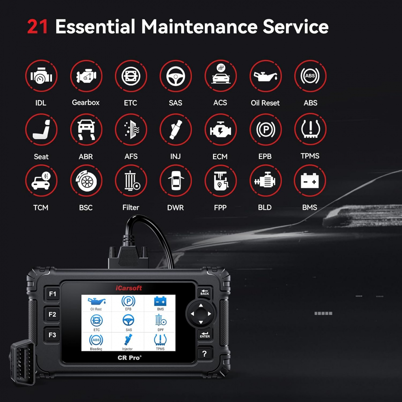  iCarsoft CR PRO+ 2025 felkodsläsare 2nd generation OBD2 scanner alla märken