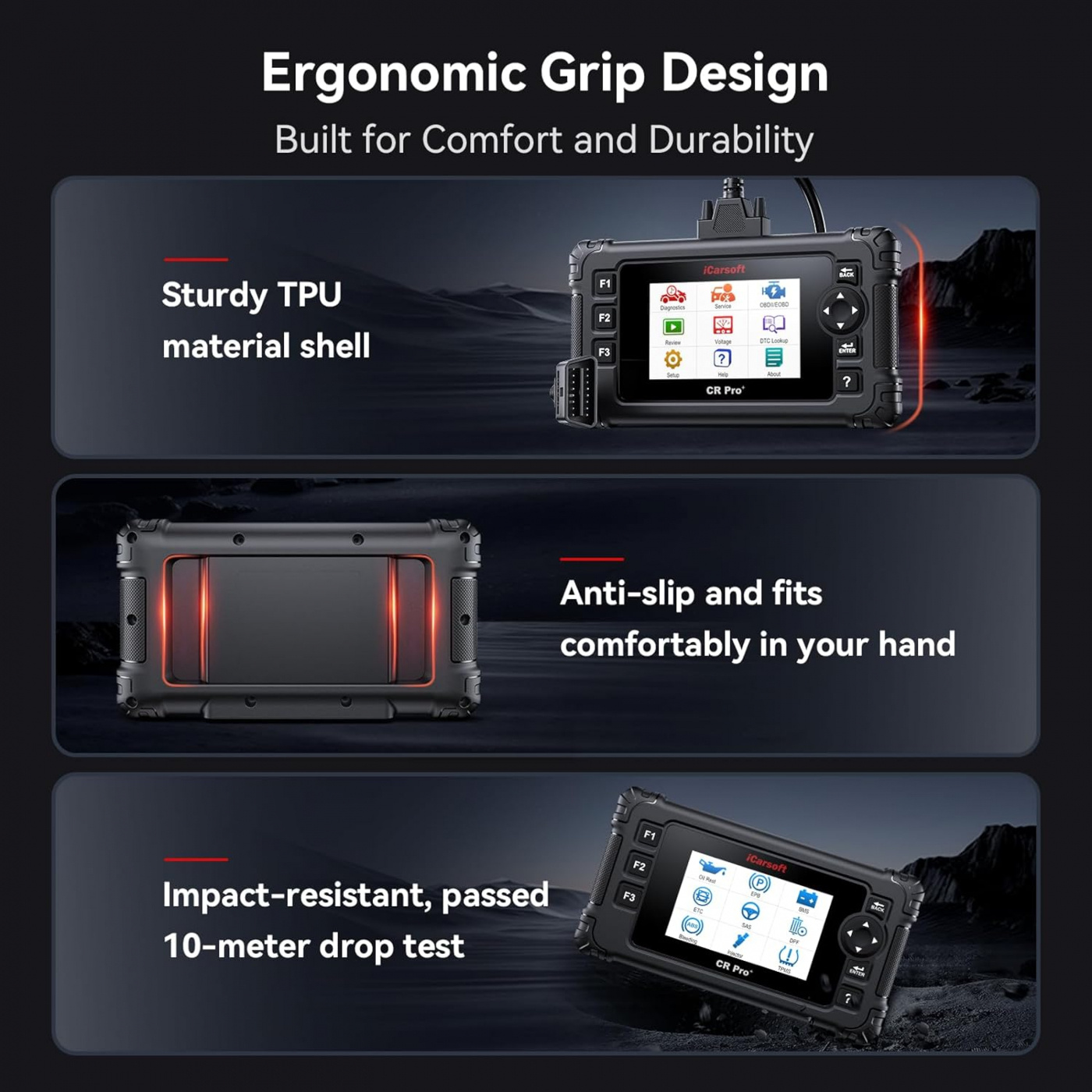  iCarsoft CR PRO+ 2025 felkodsläsare 2nd generation OBD2 scanner alla märken