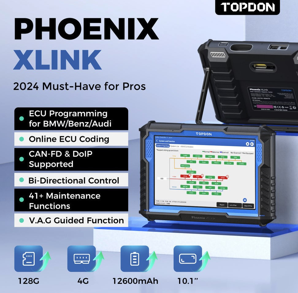 Phoenix XLink diagnosverktyg | Med online programmering | Online coding | DOIP | Topologikarta