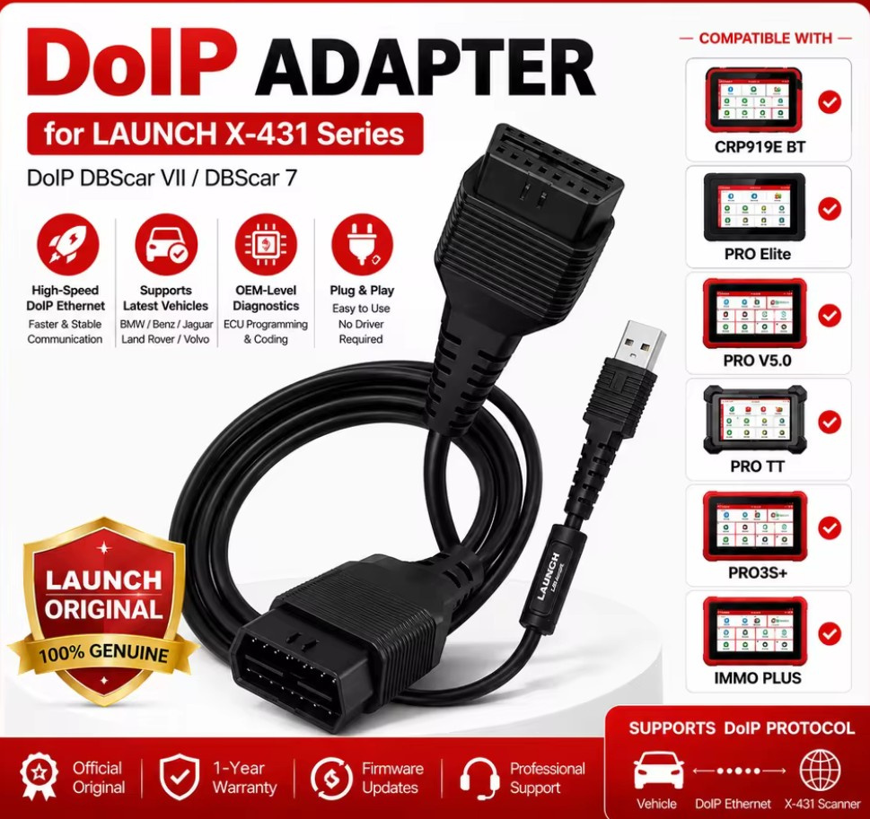 LAUNCH X-431 DoIP Adapter för CRP919E BT, X-431 PRO V5.0, PRO3S+ V5.0, PRO TT PRO3 ACE.