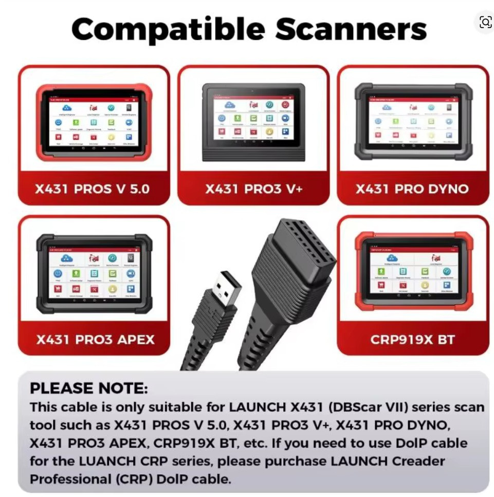 LAUNCH X-431 DoIP Adapter för CRP919E BT, X-431 PRO V5.0, PRO3S+ V5.0, PRO TT PRO3 ACE.