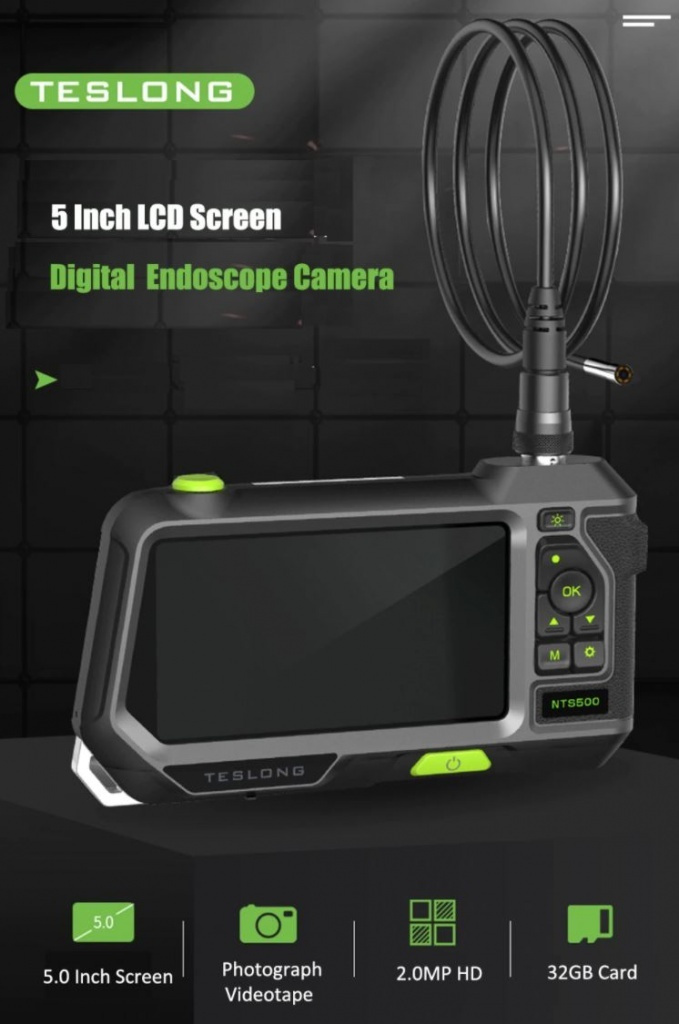 Teslong inspektionskamera endoskop NTS500 dual lens 5.5mm/8mm/Autofocus