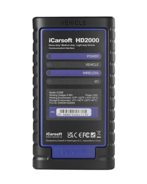 iCarsoft HD2000 diagnos för tunga fordon lastbil buss J1939 J1708 