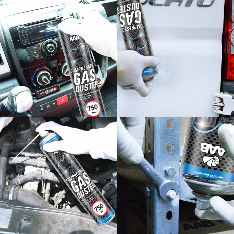 Tryckluft på burk Gas Duster, komprimerad luft 750 ml