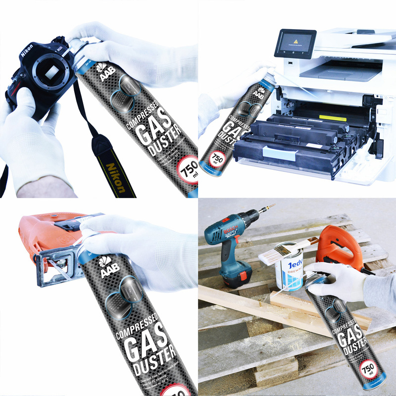 Tryckluft på burk Gas Duster, komprimerad luft 750 ml