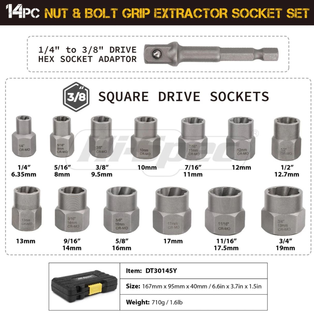 Borttagning av skadade muttrar, bultar krafthylsor HI SPEC