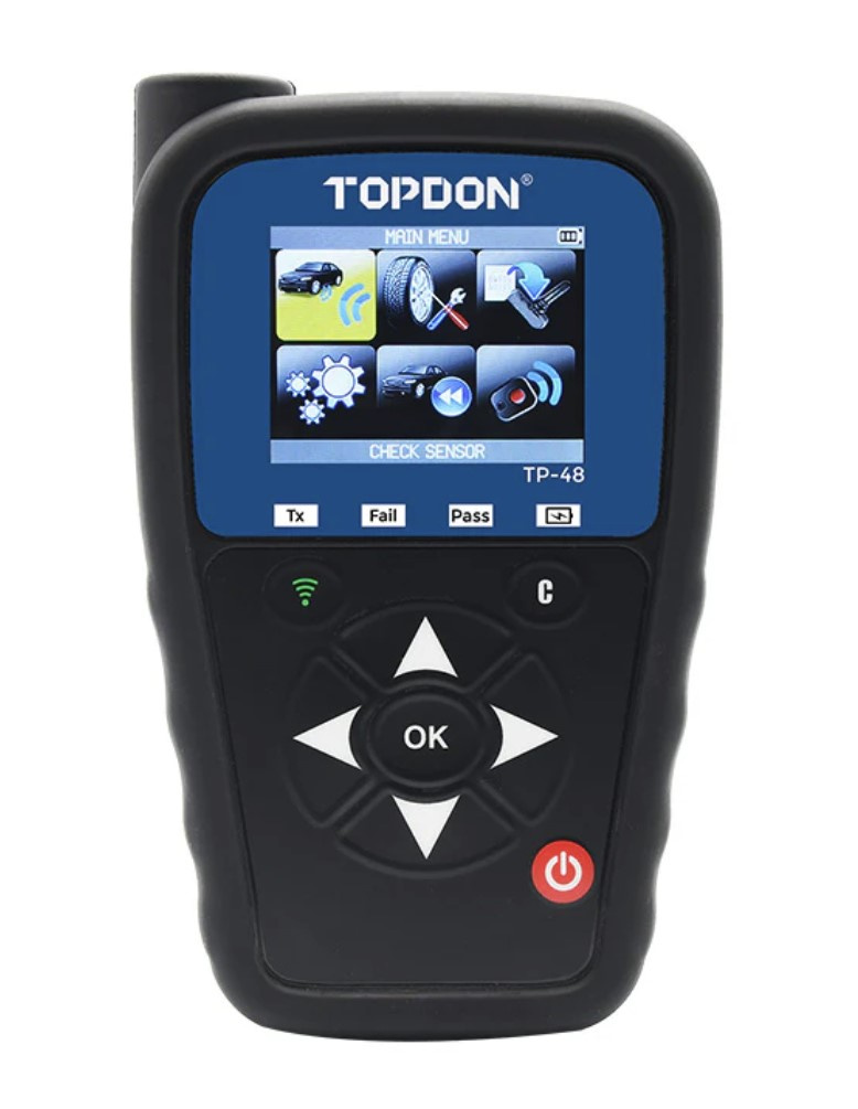 TOPDON TP48 TPMS verktyg | Stödjer 40+ sensormärken | OBD2 relearn | Powered by Ateq