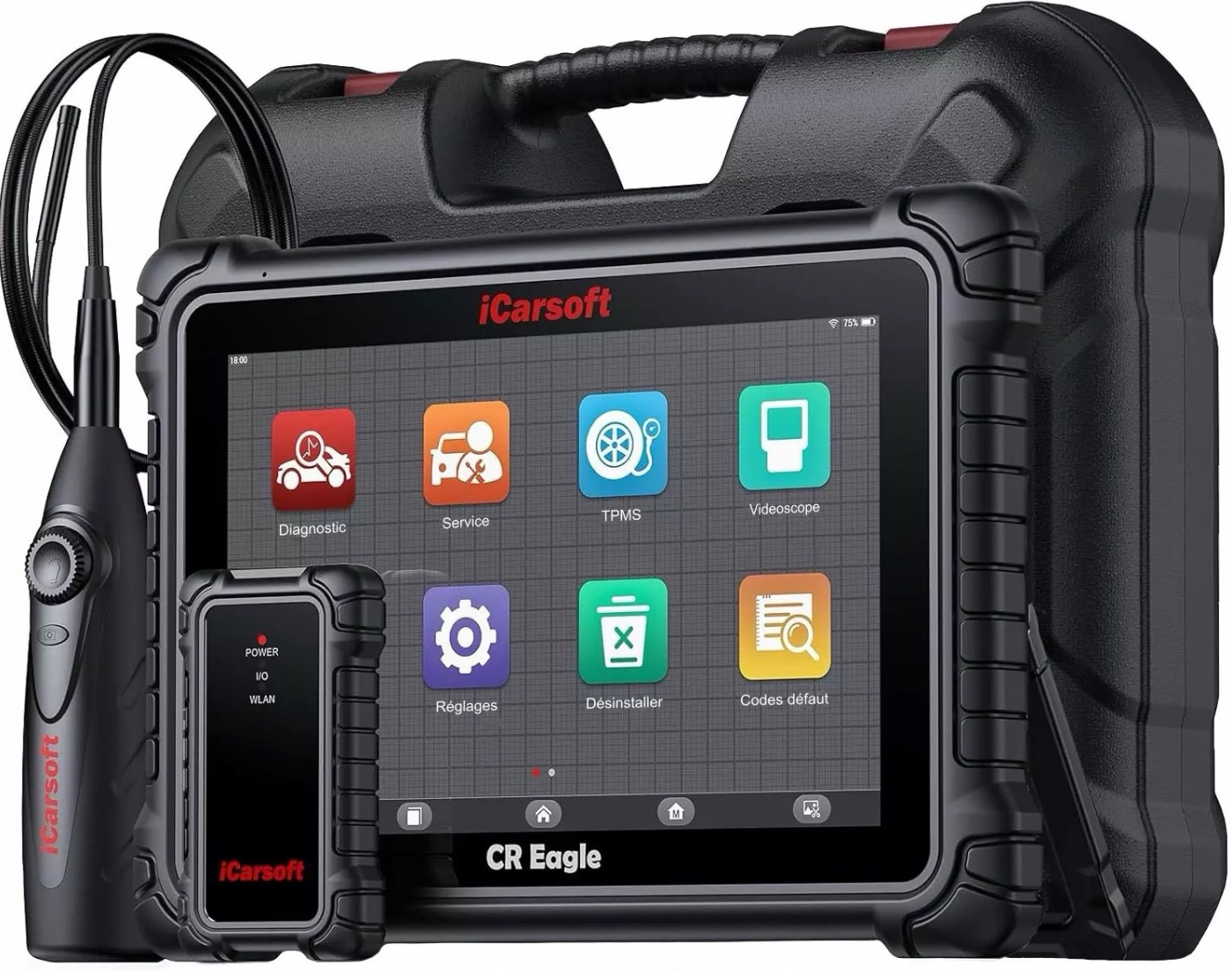 iCarsoft CR EAGLE felkodsläsare diagnosverktyg Bluetooth/WIFI VCI | DOIP | TPMS | inkl kabelkit & kamera