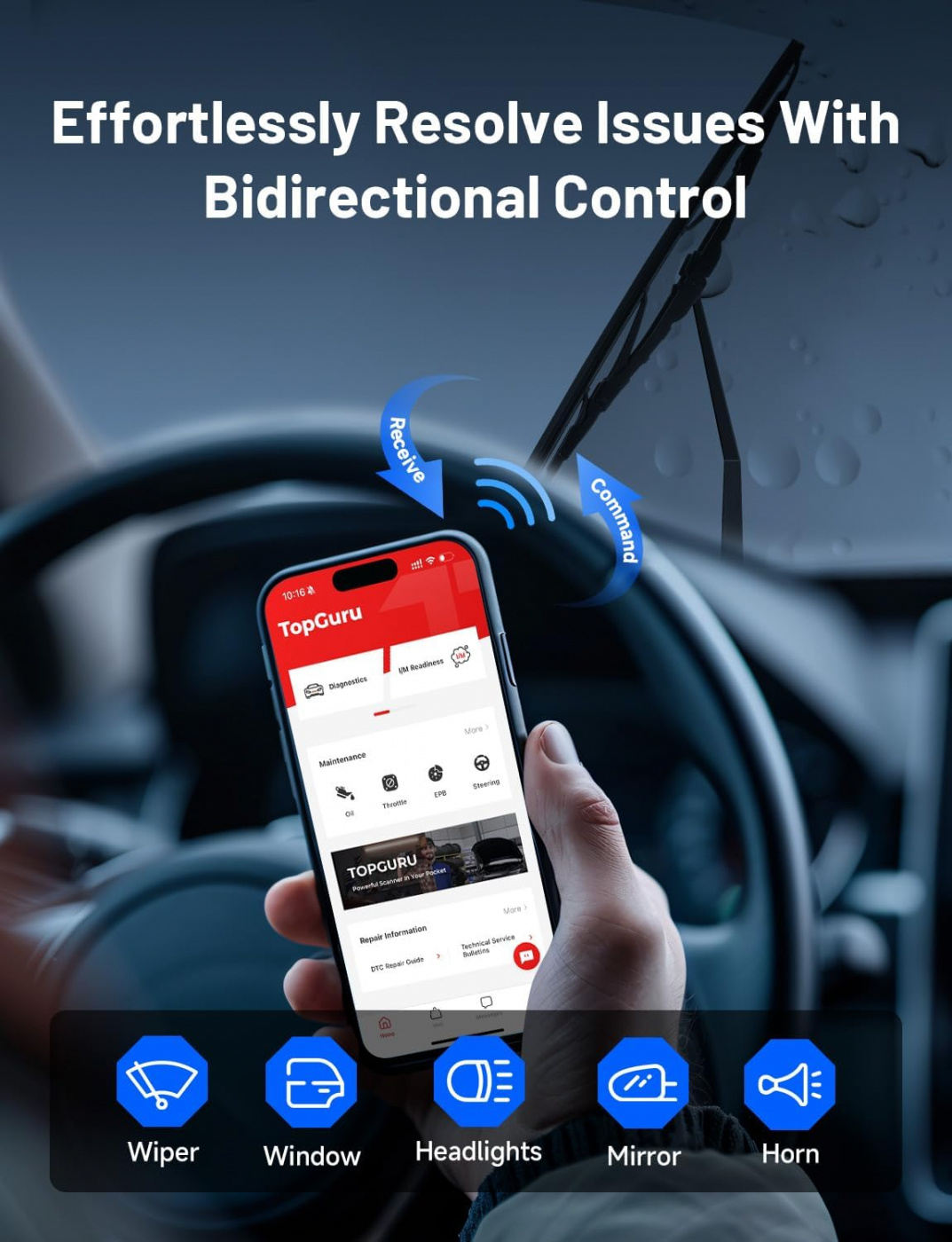 Topdon Topscan Lite | OBD2 felkodsläsare diagnosverktyg för telefon (IOS & Android)