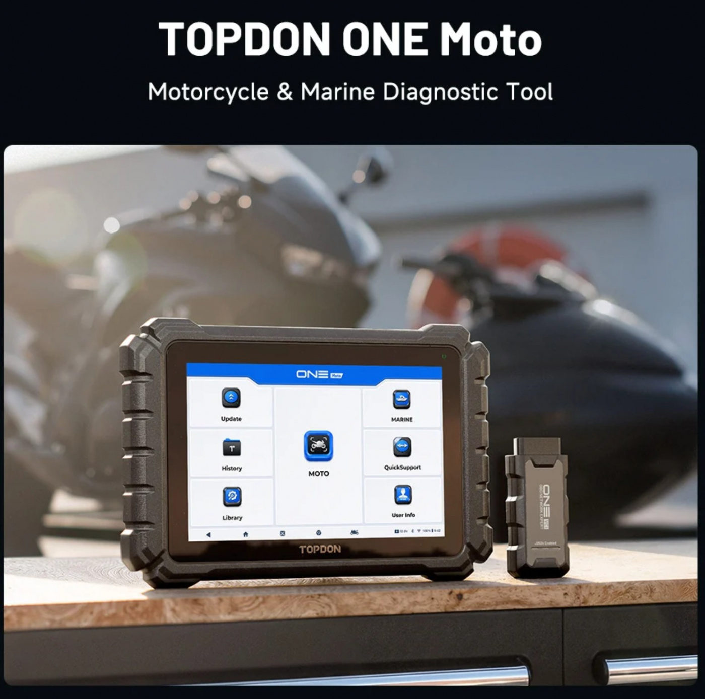 TOPDON ONE Moto avancerade diagnosverktyg MC ATV marina fordon