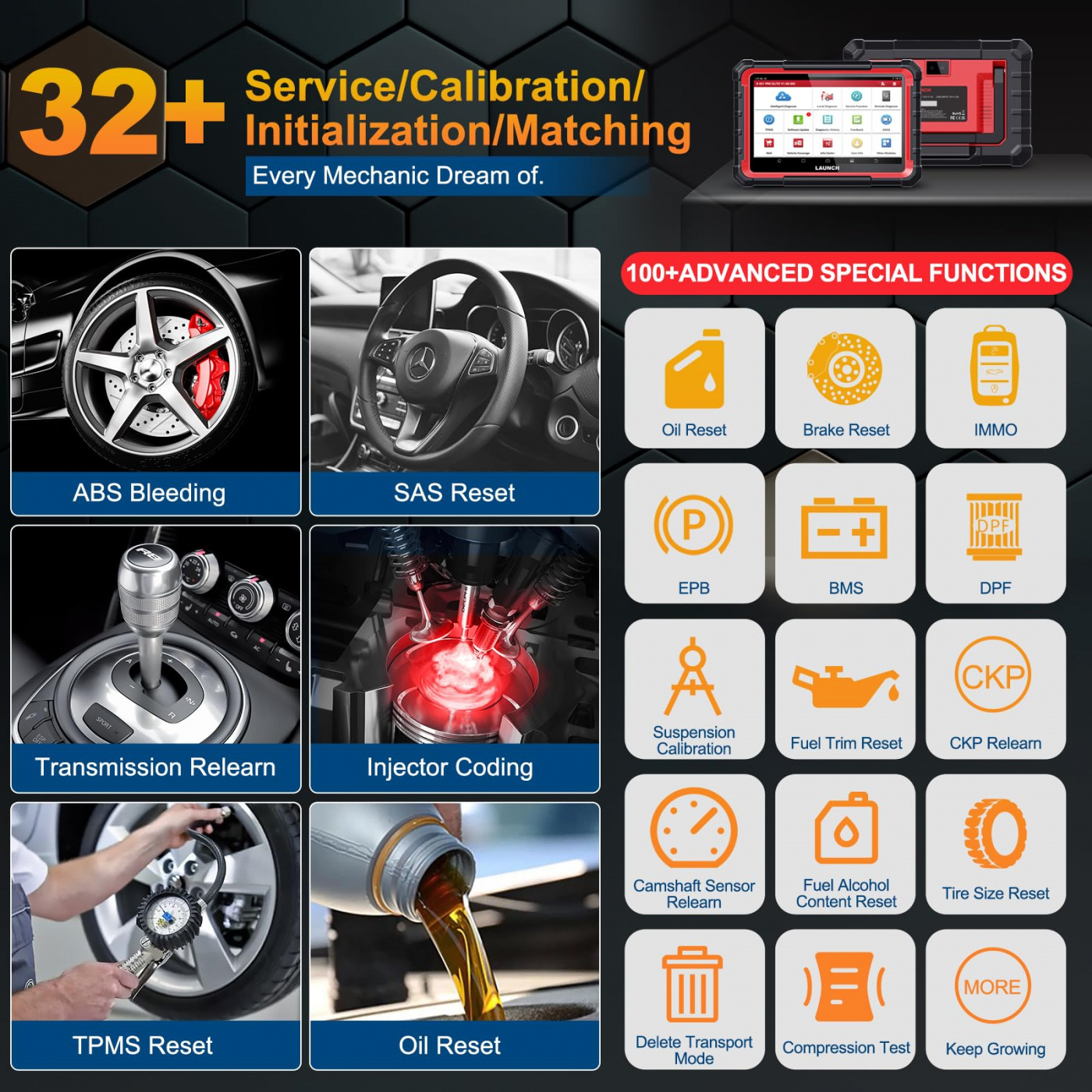 LAUNCH X431 PROS ELITE OBD2 diagnosverktyg skanningsverktyg för bilar | DOIP | Kabelanslutning  