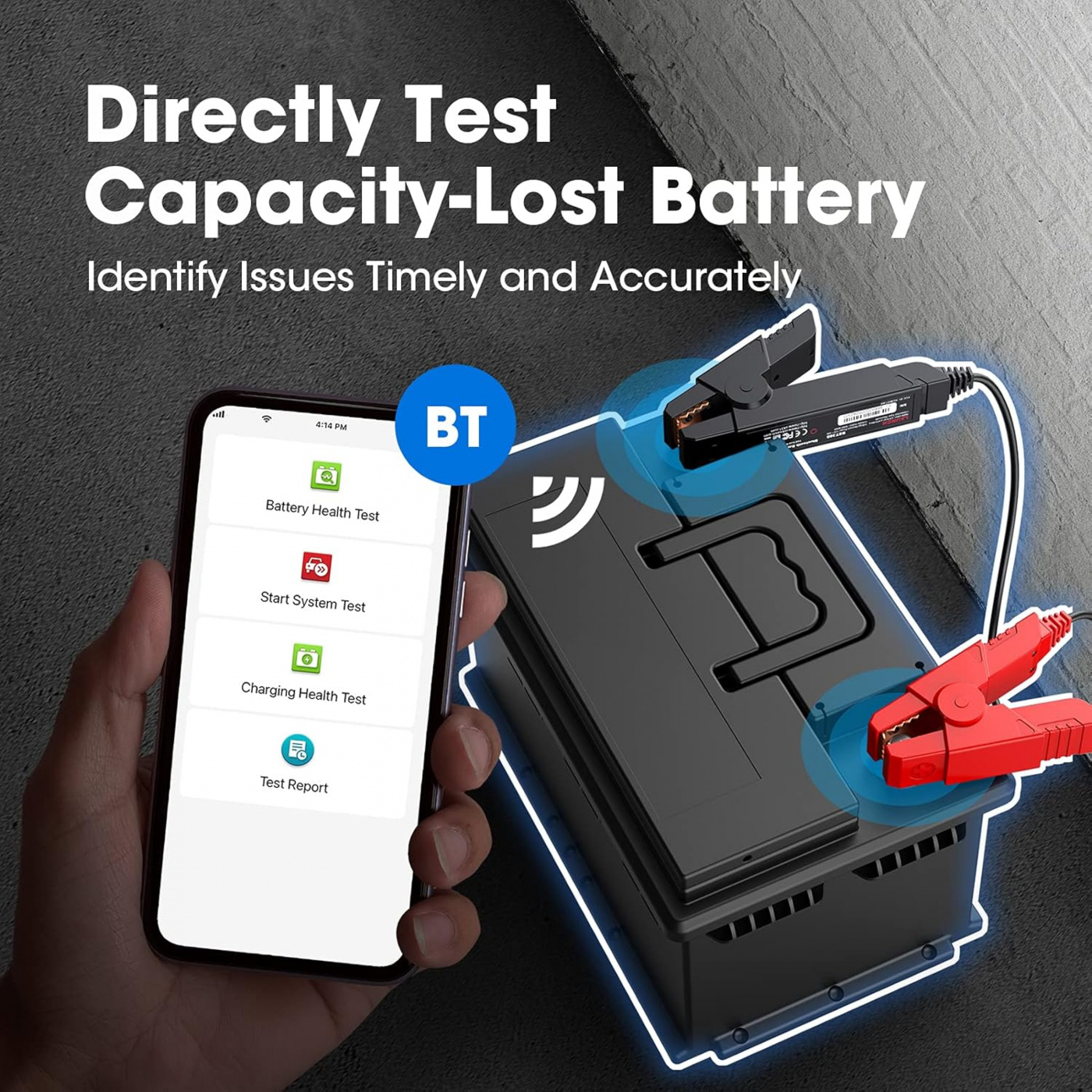LAUNCH BST360 bilbatteritestare 12 V | För Android eller med Launch diagnosverktyg