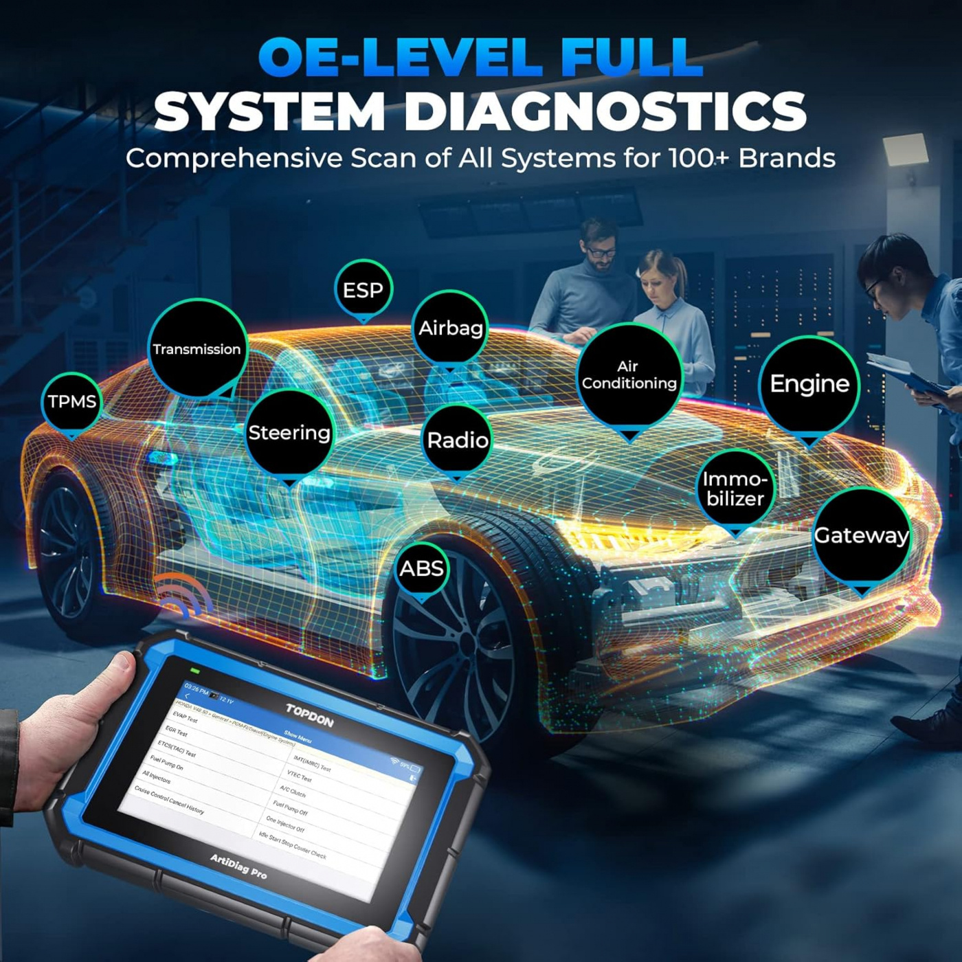 Topdon Artidiag Pro V2.0 diagnosverktygs OBD2 felkodsläsare | DOIP Support | Aktiv test | Offline coding | Kraftfull till lågt pris