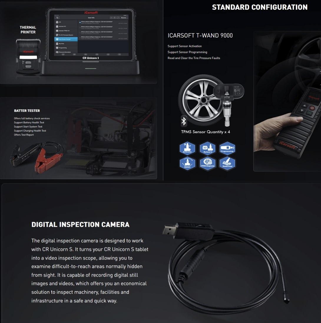 iCarsoft CR Unicorn S diagnosverktyg DOIP personbilar och tunga fordon [Konfiguration D]